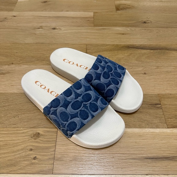 NEW Coach Udele Sport Slide In Signature Denim - Picture 3 of 8